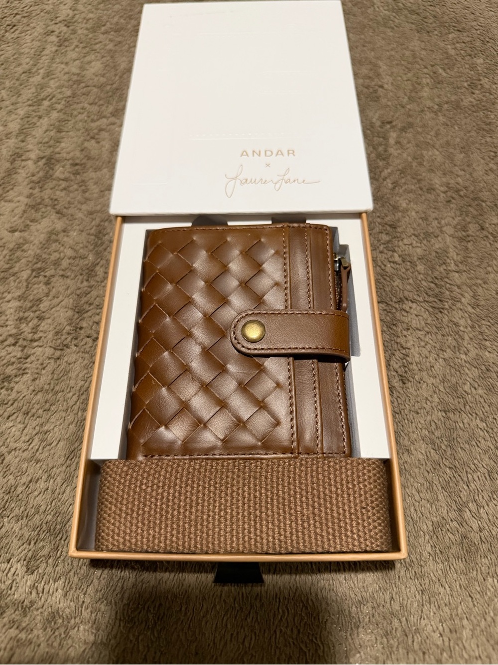 ANDAR Lauren Lane - the Lo Brown Woven Wallet and Teddy Charm